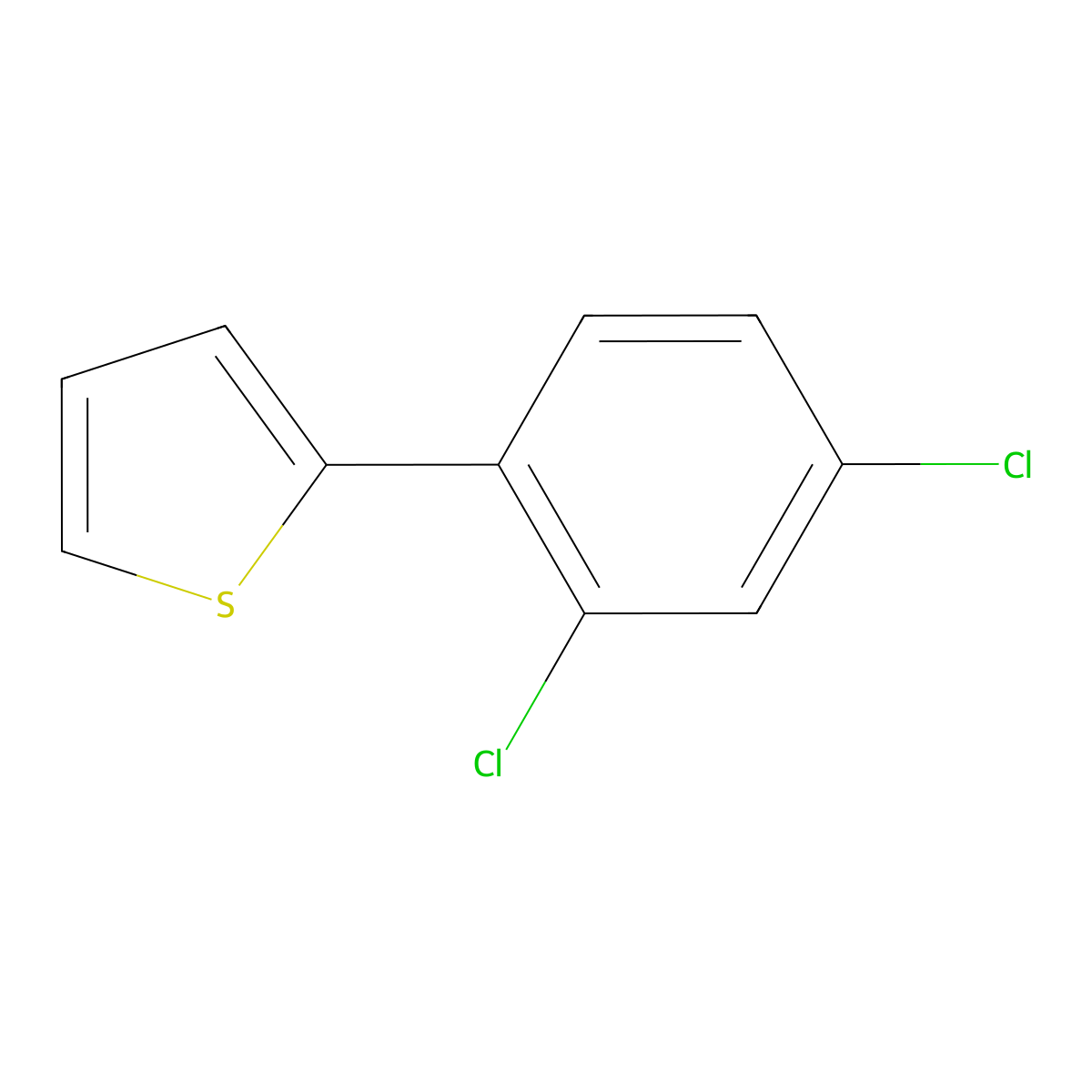 2-(2,4-Dichlorophenyl)thiophene molecular structure, CAS 75601-32-0