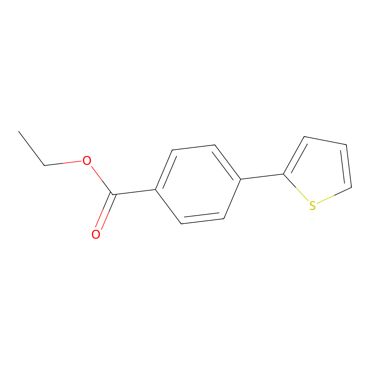 Benzoic acid, 4-(2-thienyl)-, ethyl ester molecular structure, CAS 75601-33-1