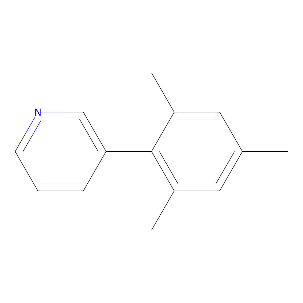 3-Mesitylpyridine molecular structure, CAS 75601-34-2