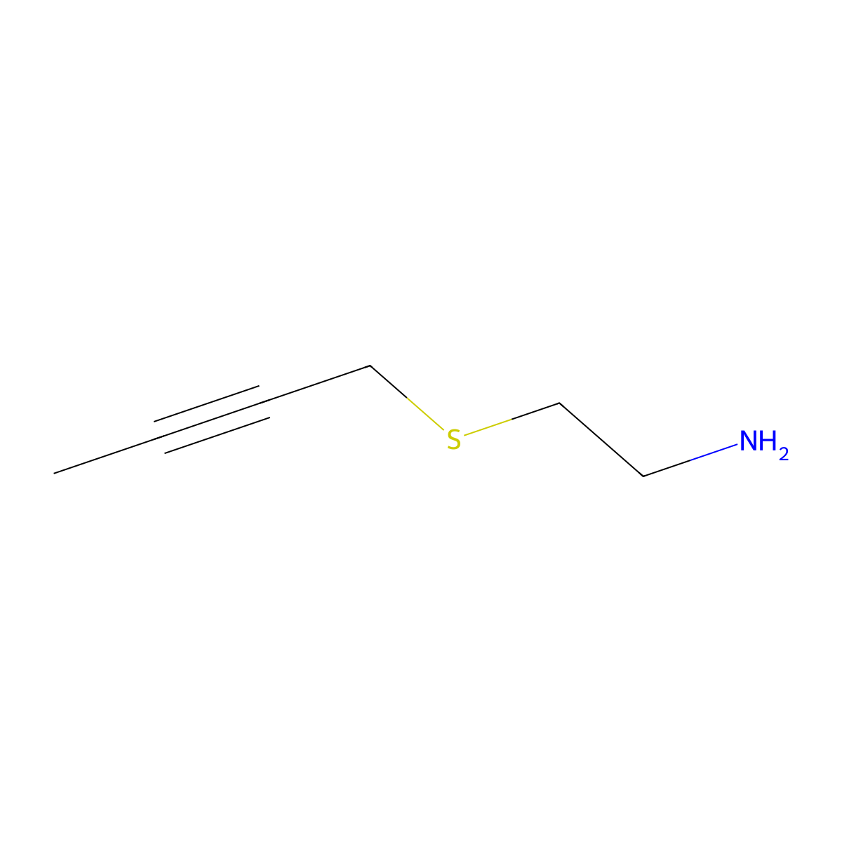 Ethylamine, 2-(2-butynylthio)- molecular structure, CAS 75606-29-0