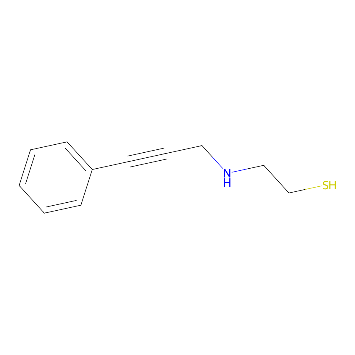 Ethanethiol, 2-(3-phenylprop-2-ynylamino)- molecular structure, CAS 75606-33-6