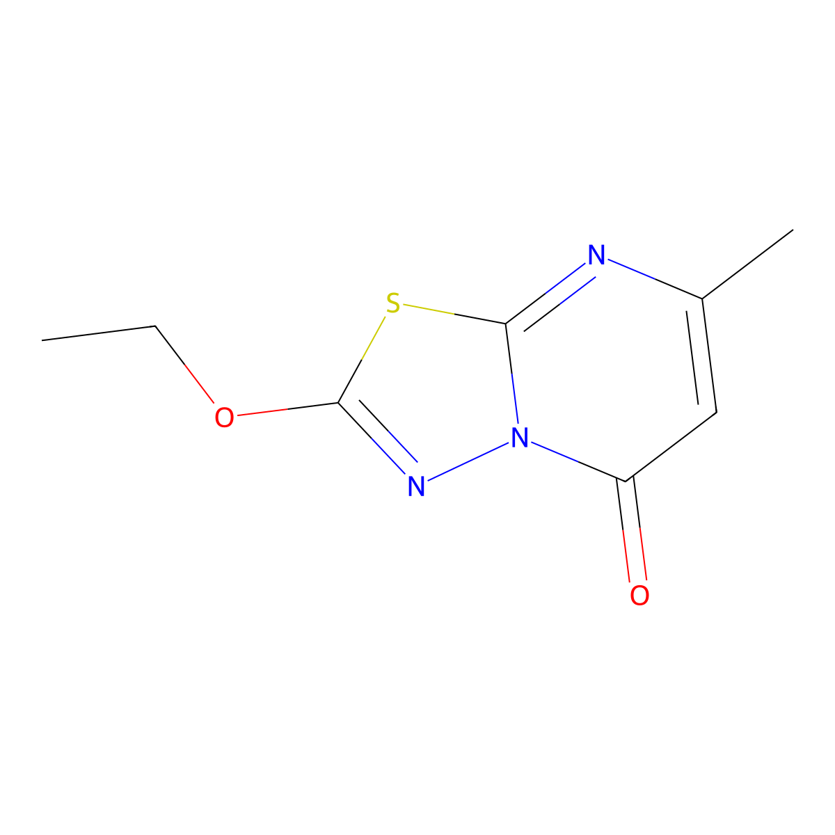 2-ethoxy-7-methyl-5H-[1,3,4]thiadiazolo[3,2-a]pyrimidin-5-one molecular structure, CAS 75607-64-6