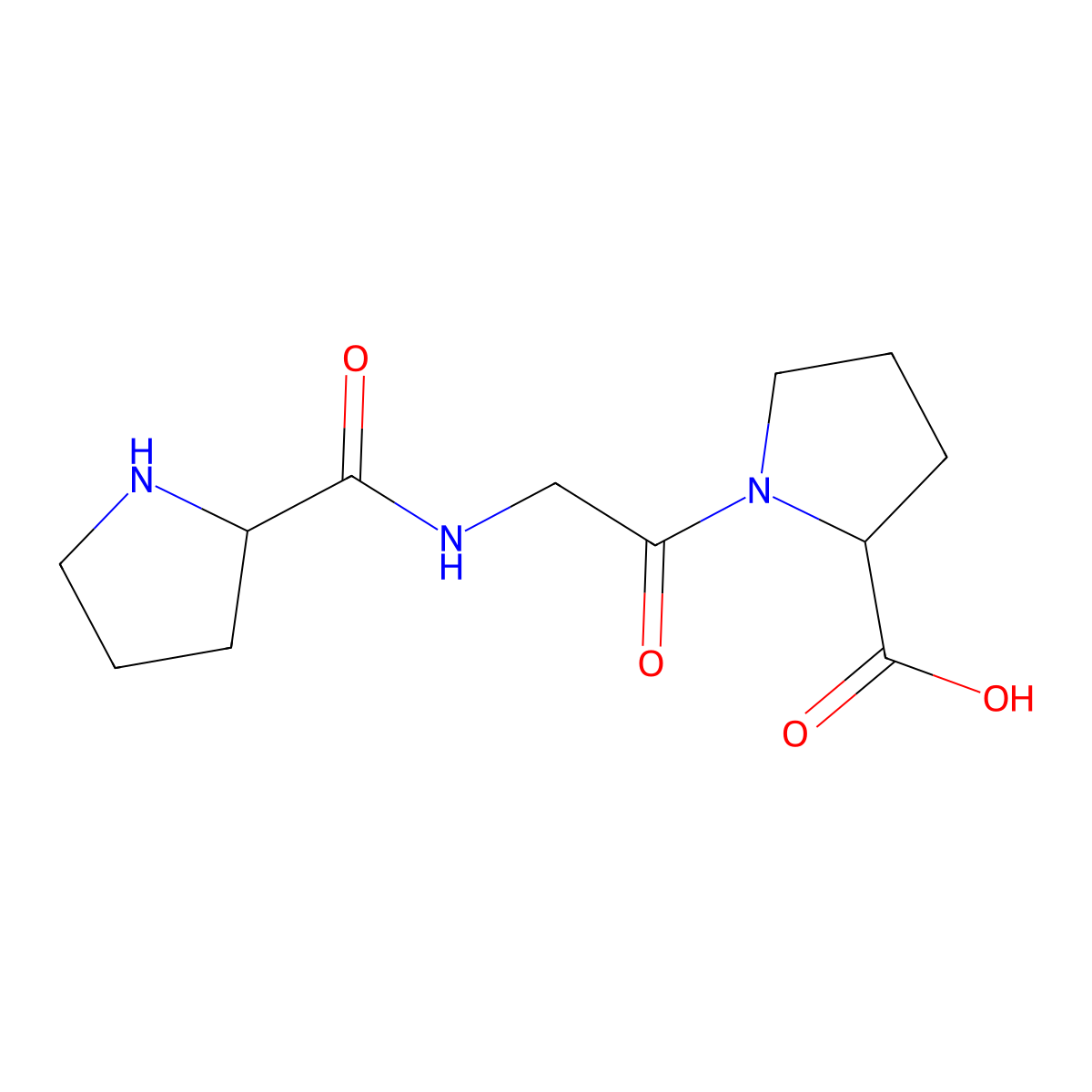 Prolyl-glycyl-proline molecular structure, CAS 7561-51-5