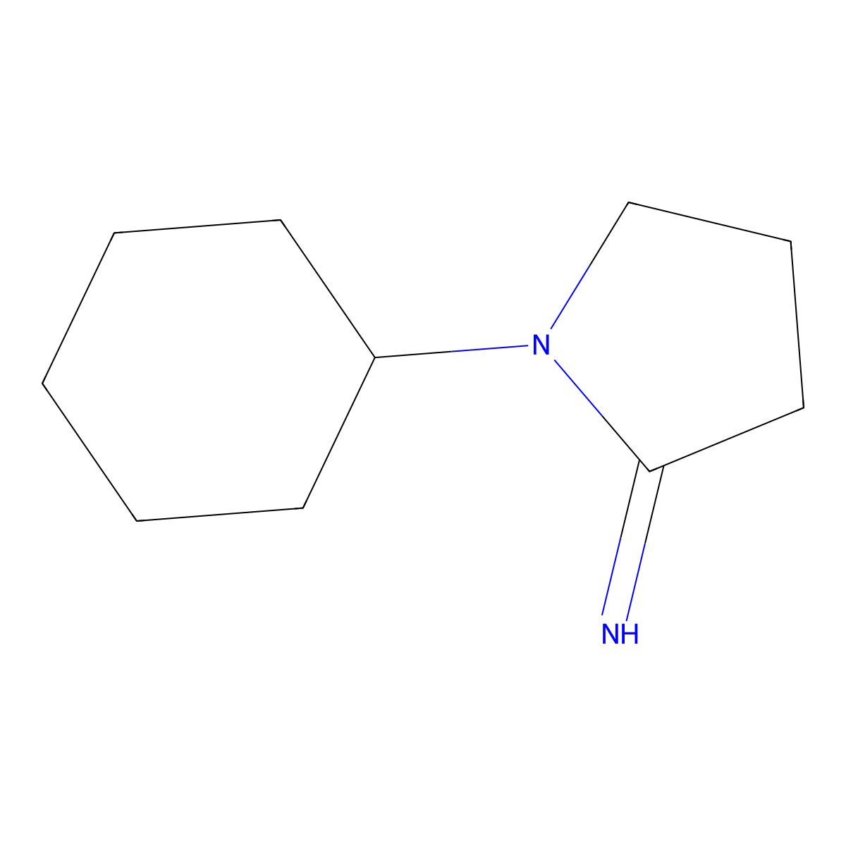 1-Cyclohexylpyrrolidin-2-imine molecular structure, CAS 7561-78-6