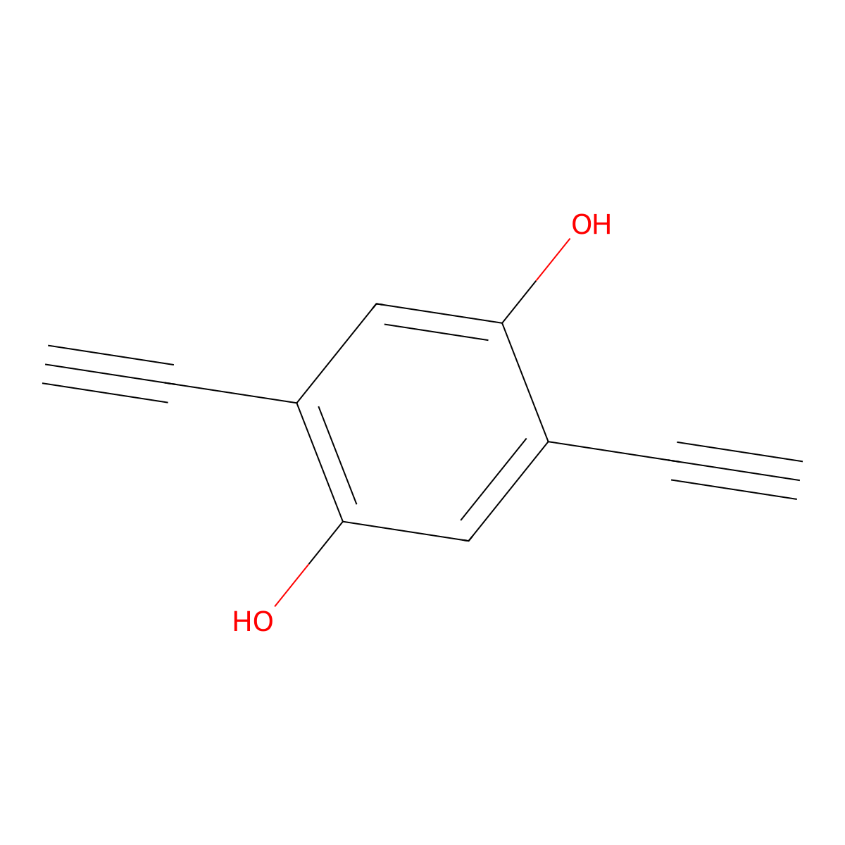 2,5-Diethynylbenzene-1,4-diol molecular structure, CAS 75610-48-9