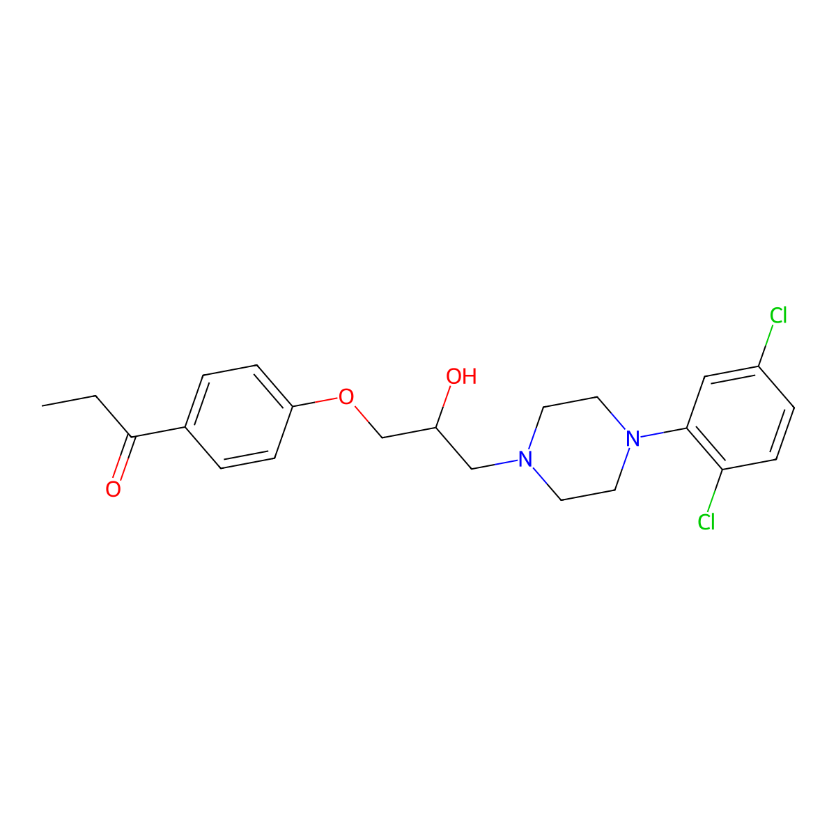 1-(4-{3-[4-(2,5-Dichlorophenyl)piperazin-1-yl]-2-hydroxypropoxy}phenyl)propan-1-one molecular structure, CAS 756105-08-5