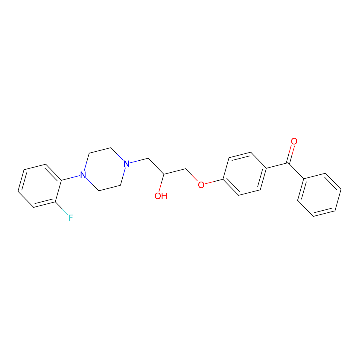 (4-(3-(4-(2-Fluorophenyl)piperazin-1-yl)-2-hydroxypropoxy)phenyl)(phenyl)methanone molecular structure, CAS 756105-50-7