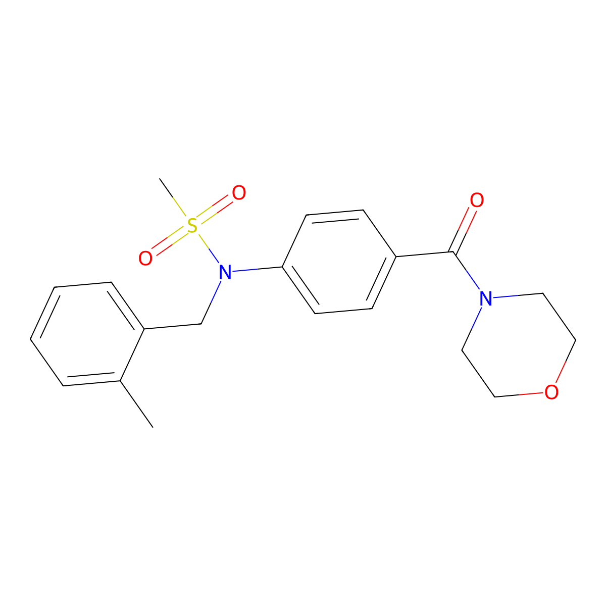 N-(2-methylbenzyl)-N-[4-(morpholin-4-ylcarbonyl)phenyl]methanesulfonamide molecular structure, CAS 756109-46-3