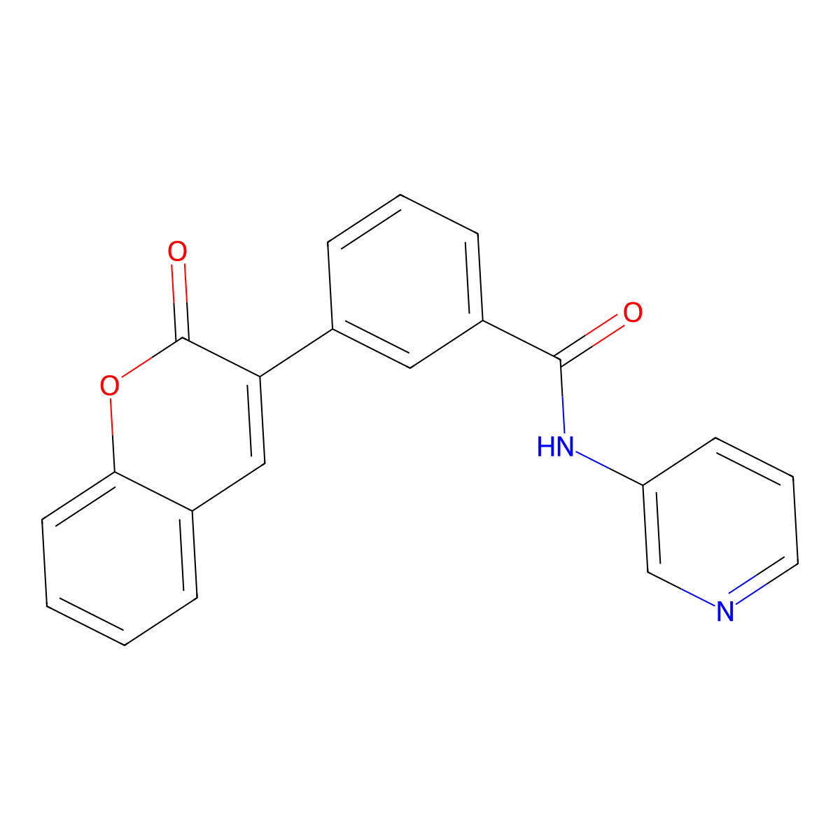 3-(2-oxo-2H-chromen-3-yl)-N-(pyridin-3-yl)benzamide molecular structure, CAS 756112-07-9