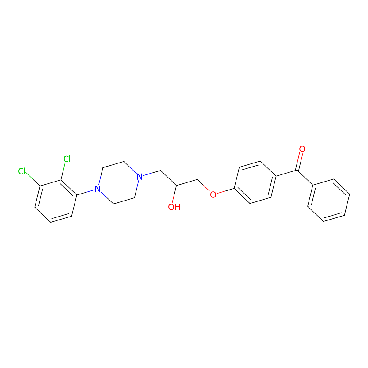 (4-{3-[4-(2,3-Dichlorophenyl)piperazin-1-yl]-2-hydroxypropoxy}phenyl)(phenyl)methanone molecular structure, CAS 756114-90-6