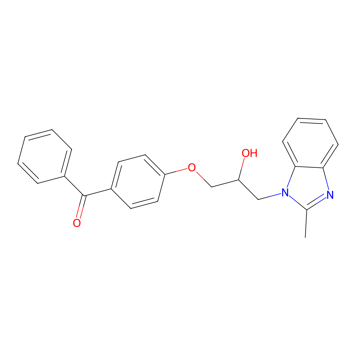 {4-[2-hydroxy-3-(2-methyl-1H-benzimidazol-1-yl)propoxy]phenyl}(phenyl)methanone molecular structure, CAS 756118-12-4
