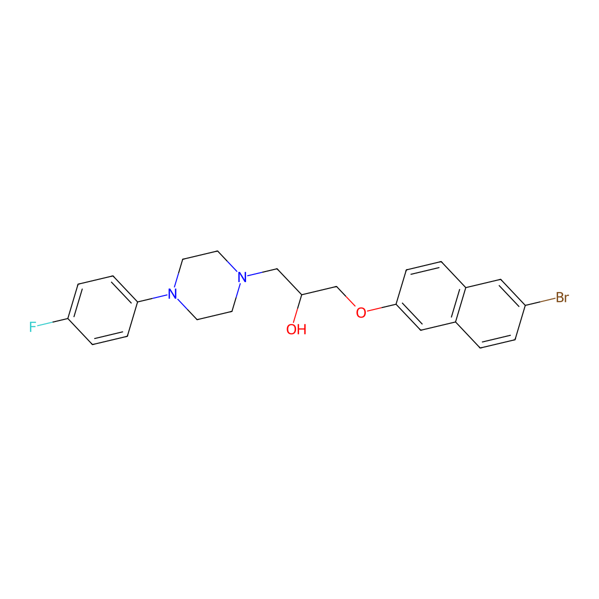 1-[(6-Bromonaphthalen-2-yl)oxy]-3-[4-(4-fluorophenyl)piperazin-1-yl]propan-2-ol molecular structure, CAS 756121-22-9