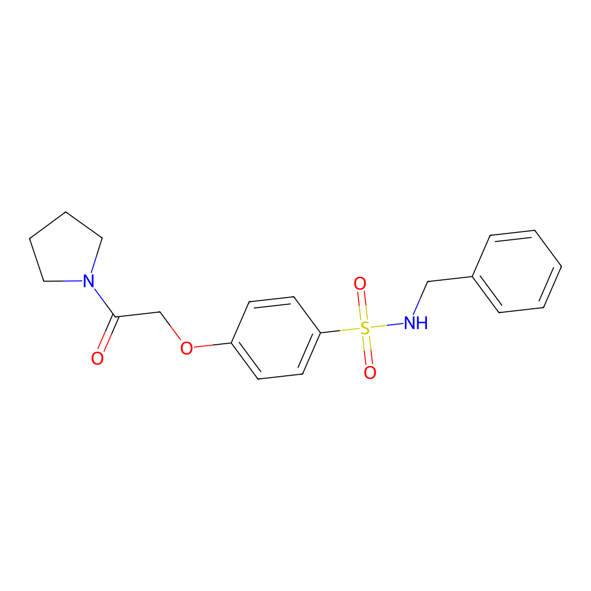N-benzyl-4-[2-oxo-2-(pyrrolidin-1-yl)ethoxy]benzenesulfonamide molecular structure, CAS 756126-59-7