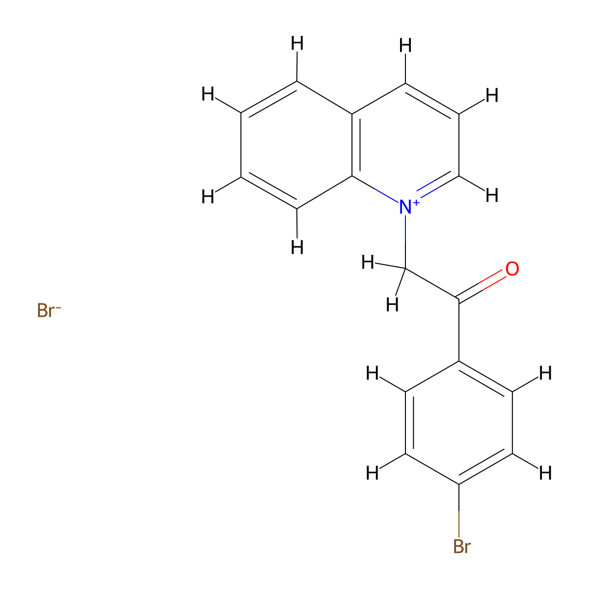 Quinolinium, 1-[2-(4-bromophenyl)-2-oxoethyl]-, bromide molecular structure, CAS 75613-95-5