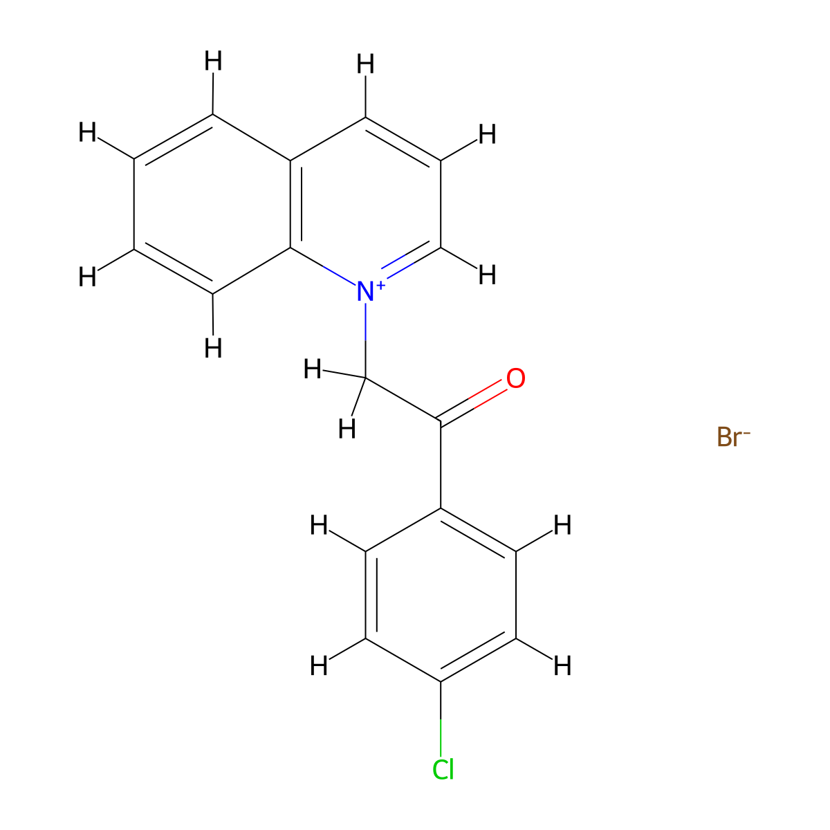 1-(4-Chloro-phenacyl)-quinolinium bromide molecular structure, CAS 75613-96-6