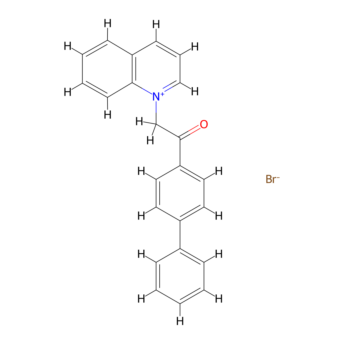 1-[2-([1,1'-Biphenyl]-4-yl)-2-oxoethyl]quinolin-1-ium bromide molecular structure, CAS 75613-97-7