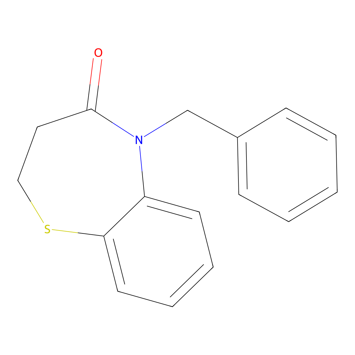 5-benzyl-2,3-dihydrobenzo[b][1,4]thiazepin-4(5H)-one molecular structure, CAS 75620-25-6