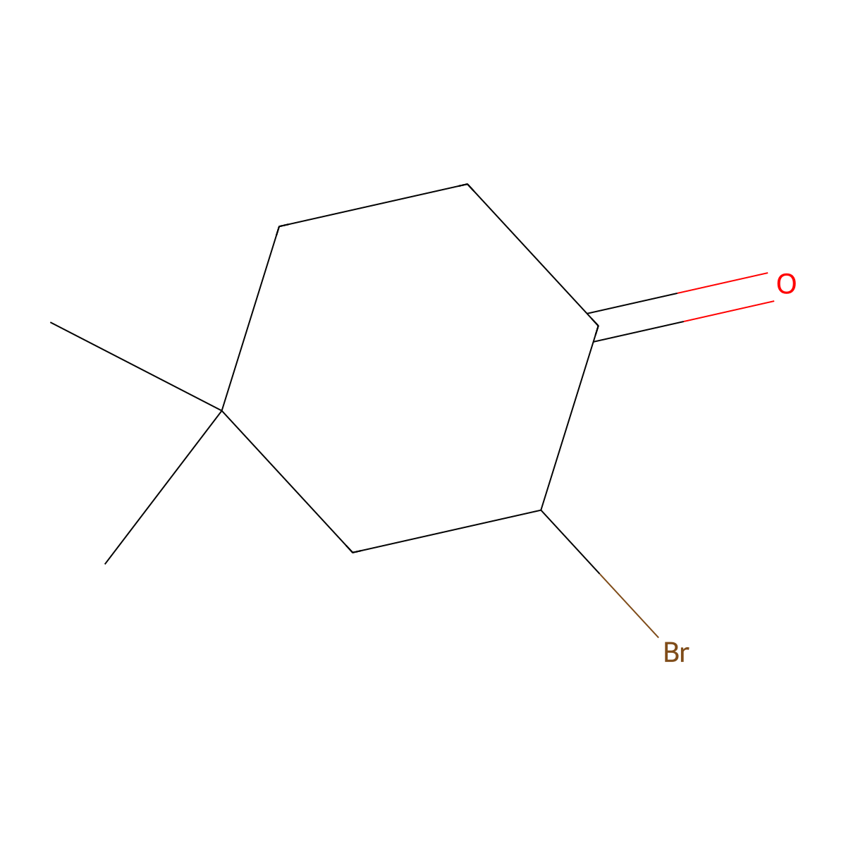 2-Bromo-4,4-dimethylcyclohexan-1-one molecular structure, CAS 75620-63-2