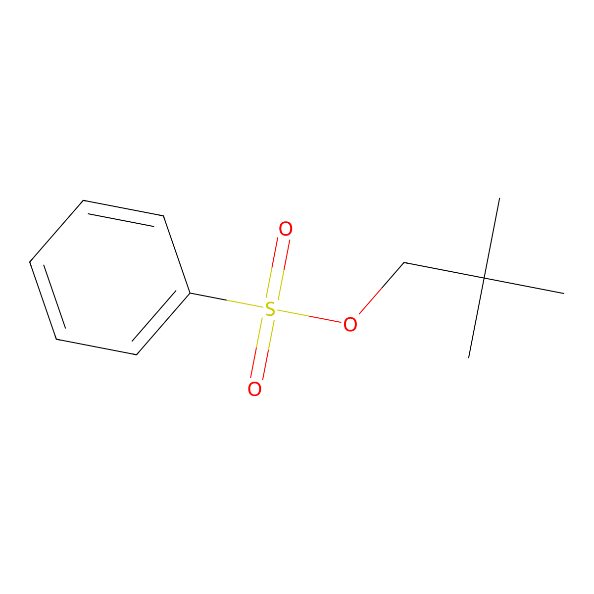 Neopentyl benzenesulfonate molecular structure, CAS 75620-67-6