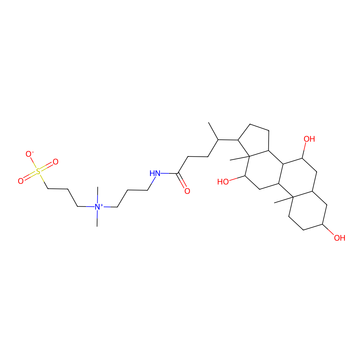 3-((3-Cholamidopropyl)dimethylammonio)-1-propanesulfonate molecular structure, CAS 75621-03-3
