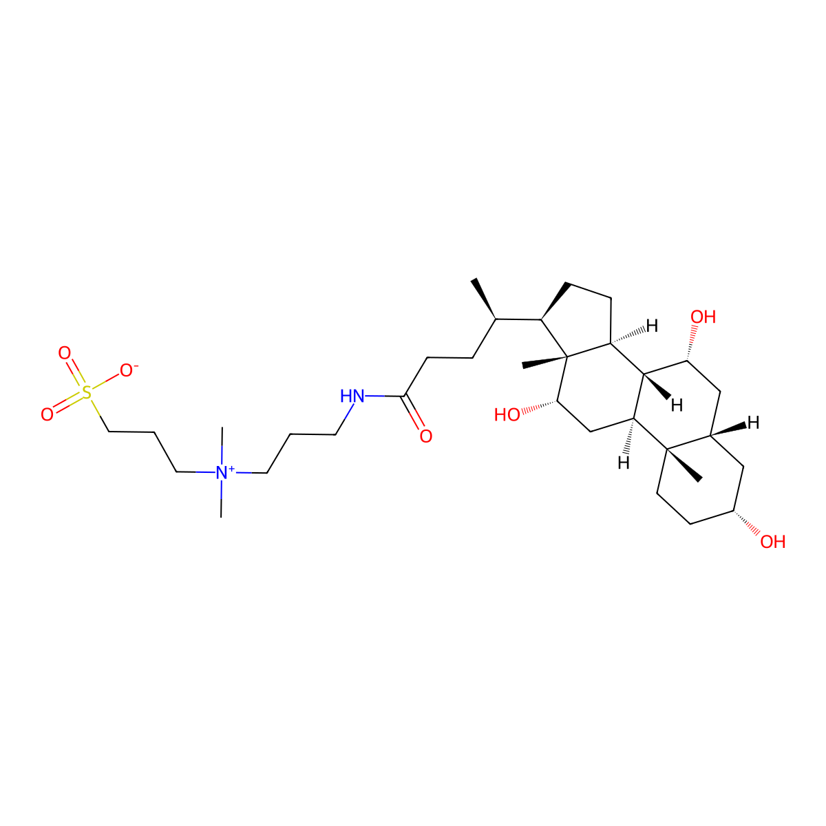 3-((3-Cholamidopropyl)dimethylammonio)-1-propanesulfonate molecular structure, CAS 75621-03-3
