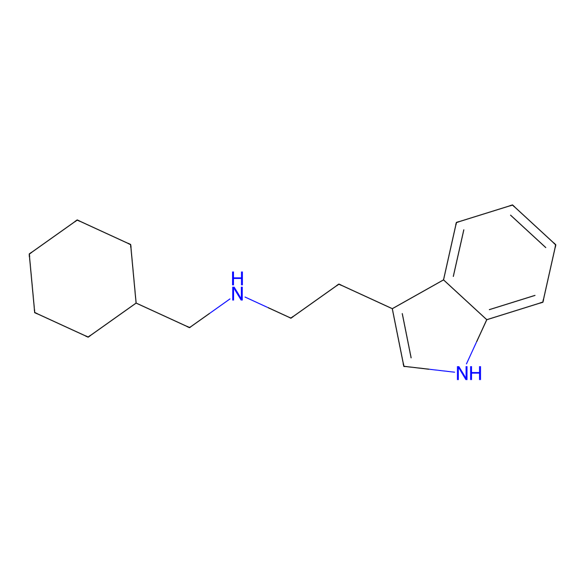 N-(cyclohexylmethyl)-2-(1H-indol-3-yl)ethanamine molecular structure, CAS 75622-12-7