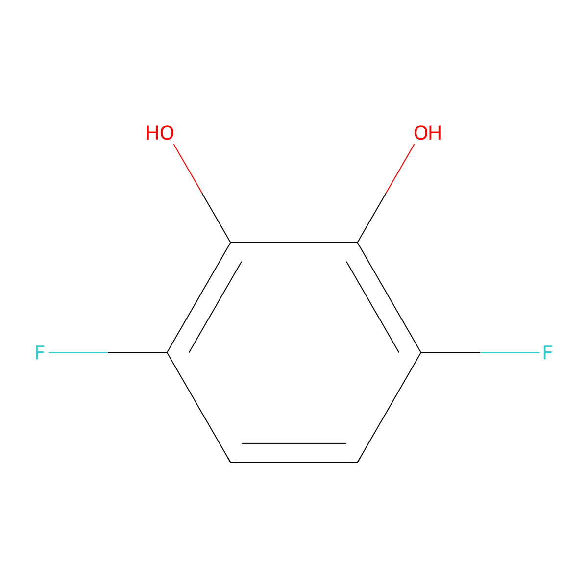 3,6-Difluorobenzene-1,2-diol molecular structure, CAS 75626-23-2