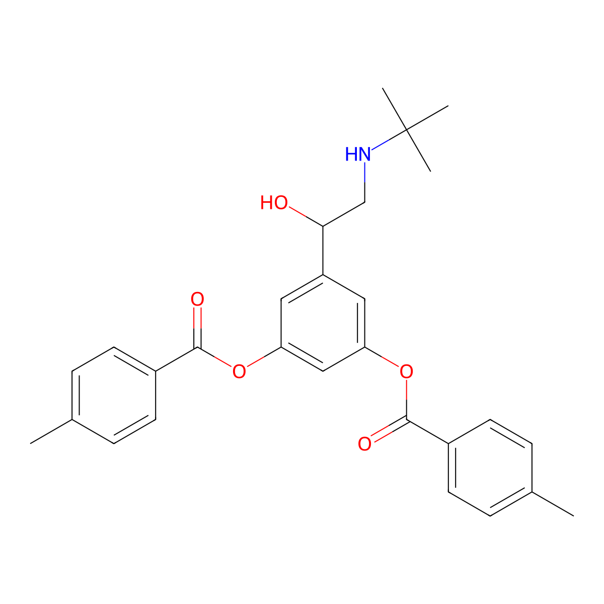 Tobuterol molecular structure, CAS 75626-99-2