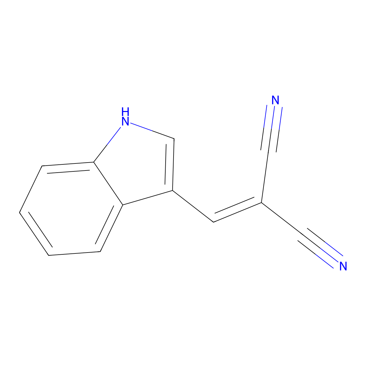 Alpha-cyano-3-indoleacrylonitrile molecular structure, CAS 75629-62-8