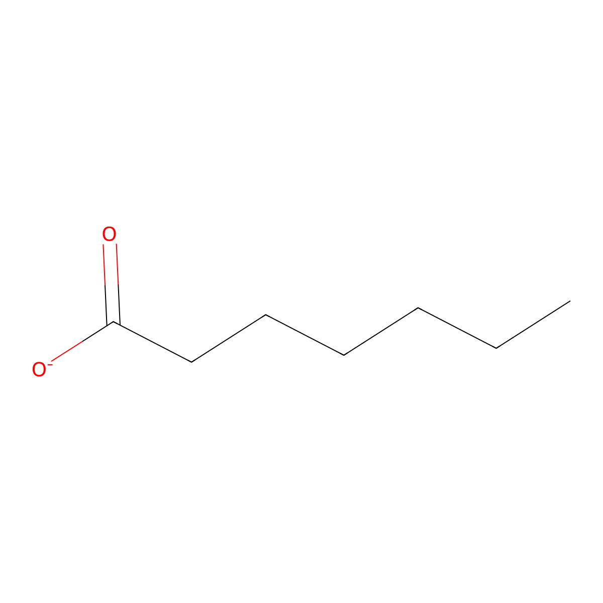 Heptanoate molecular structure, CAS 7563-37-3
