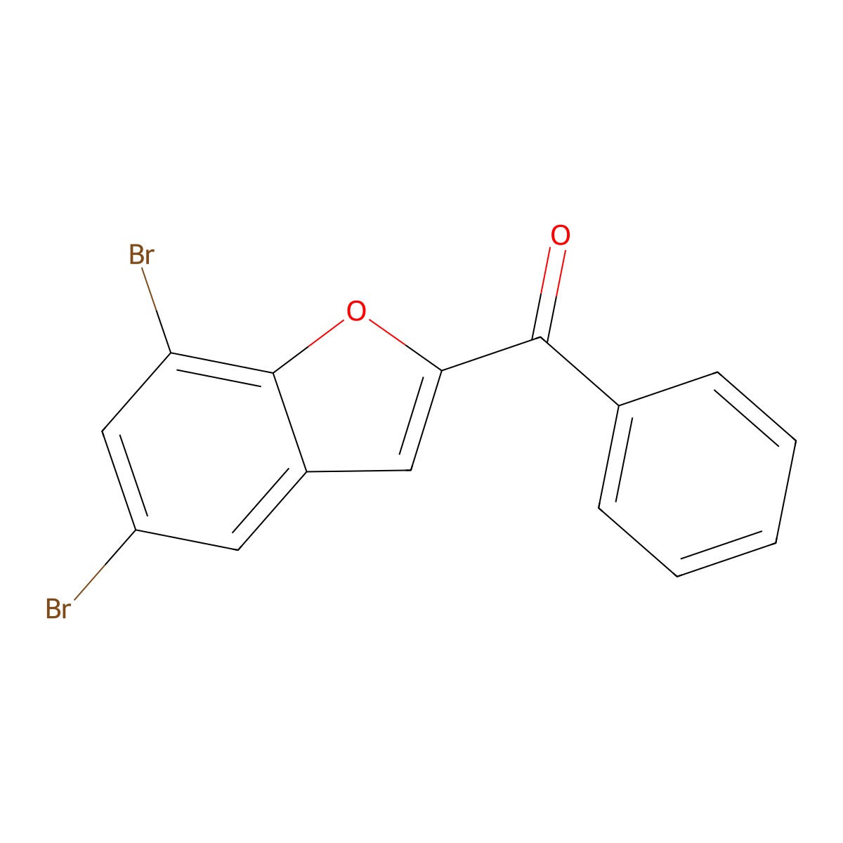 (5,7-Dibromo-1-benzofuran-2-yl)(phenyl)methanone molecular structure, CAS 75630-71-6