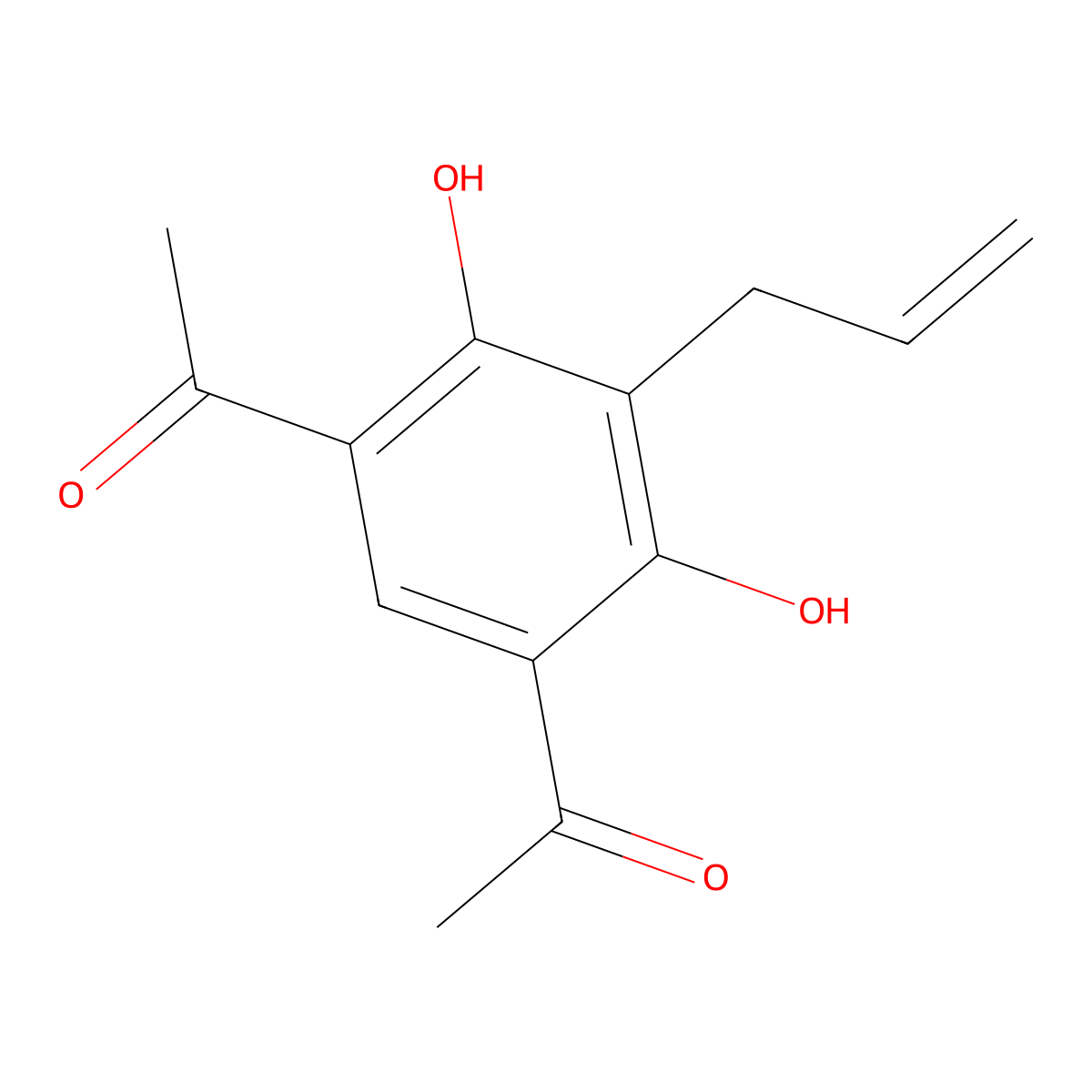 1-(5-Acetyl-3-allyl-2,4-dihydroxyphenyl)ethan-1-one molecular structure, CAS 75631-42-4