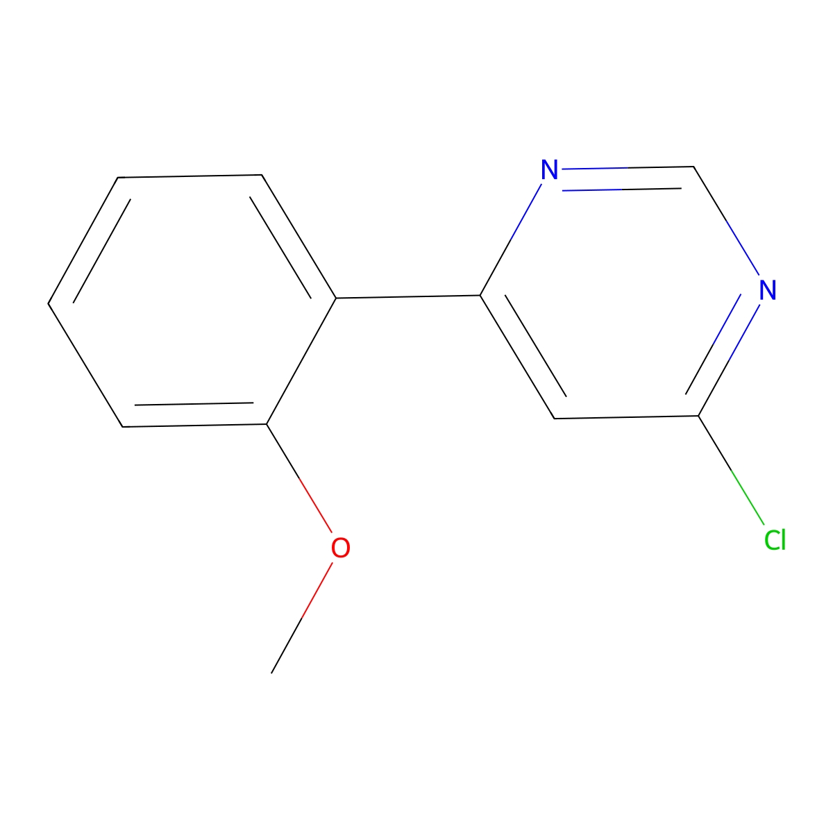 4-Chloro-6-(2-methoxyphenyl)pyrimidine molecular structure, CAS 75634-03-6