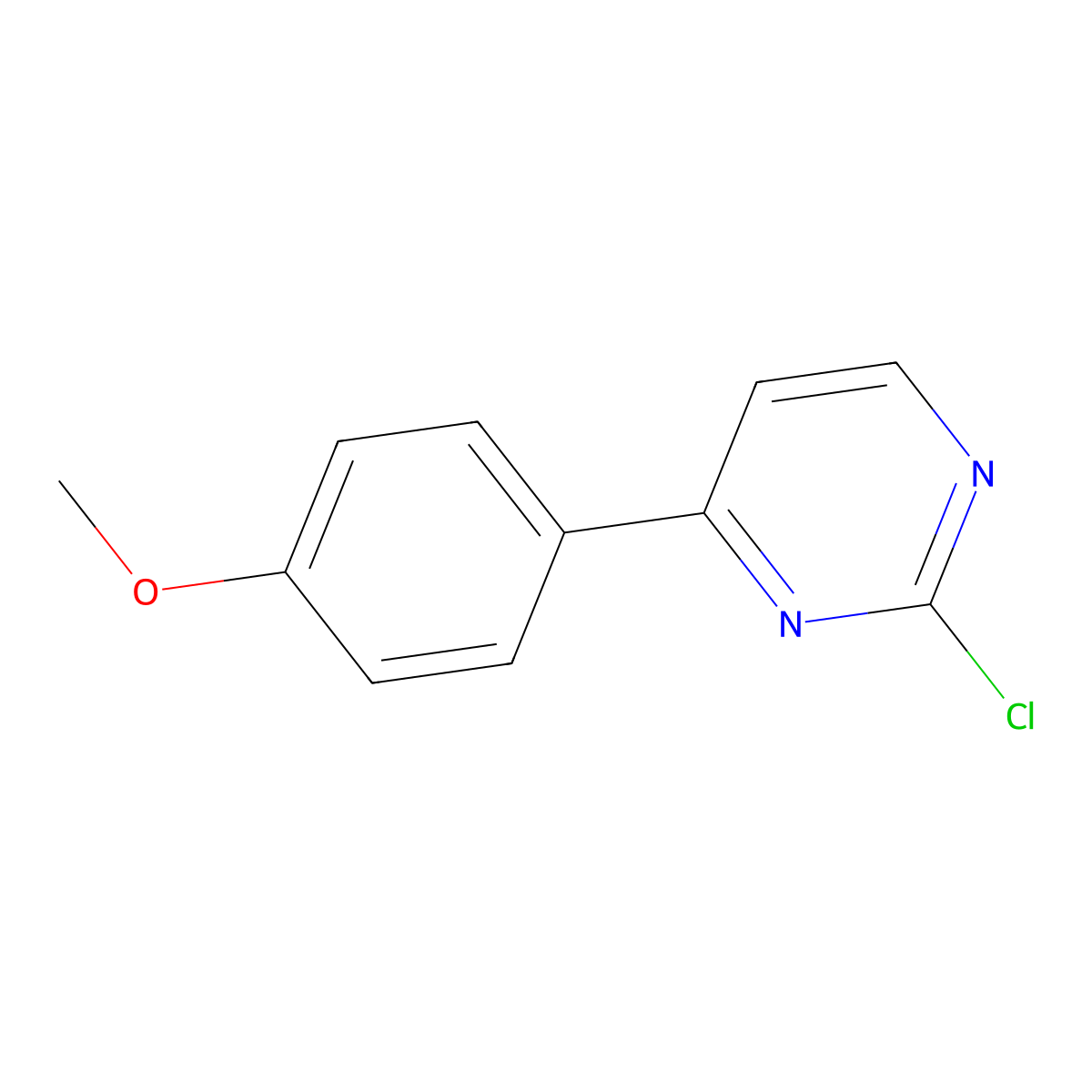 2-Chloro-4-(4-methoxyphenyl)pyrimidine molecular structure, CAS 75634-04-7