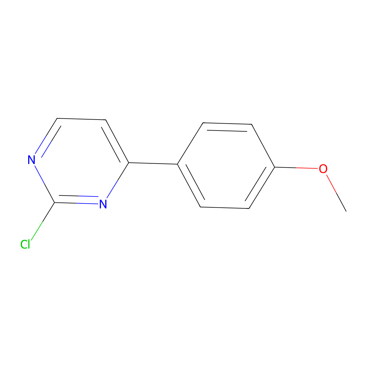 2-Chloro-4-(4-methoxyphenyl)pyrimidine molecular structure, CAS 75634-04-7