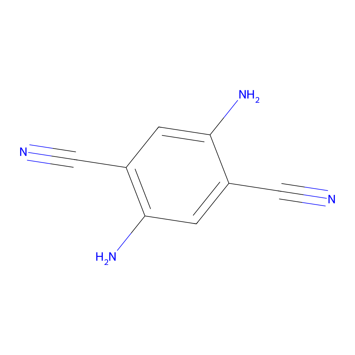 2,5-Diaminoterephthalonitrile molecular structure, CAS 75636-88-3