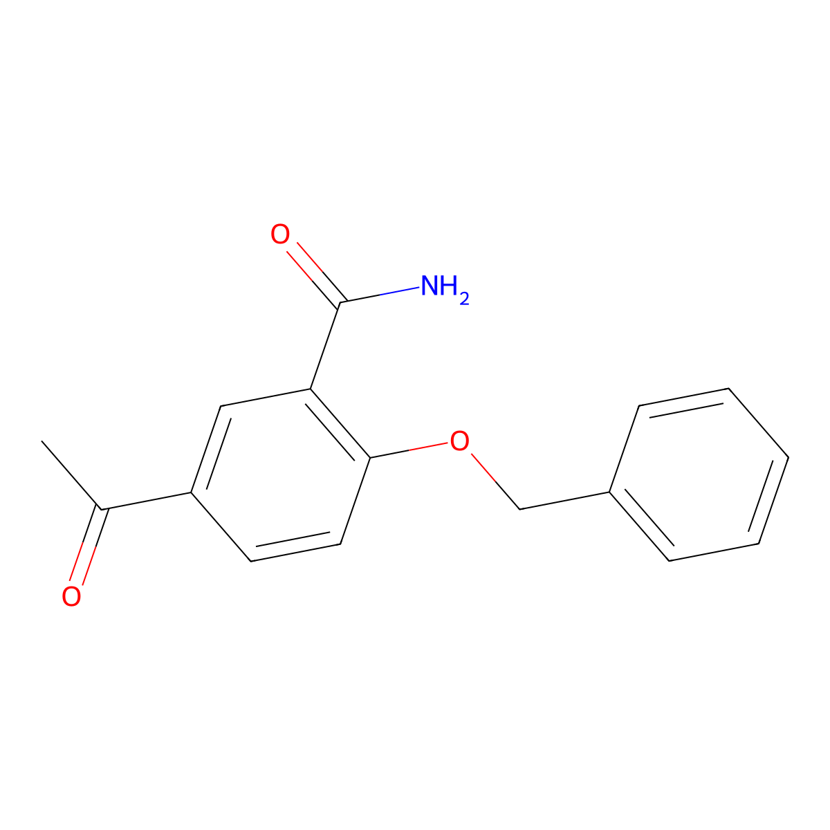 5-Acetyl-2-(phenylmethoxy)benzamide molecular structure, CAS 75637-30-8