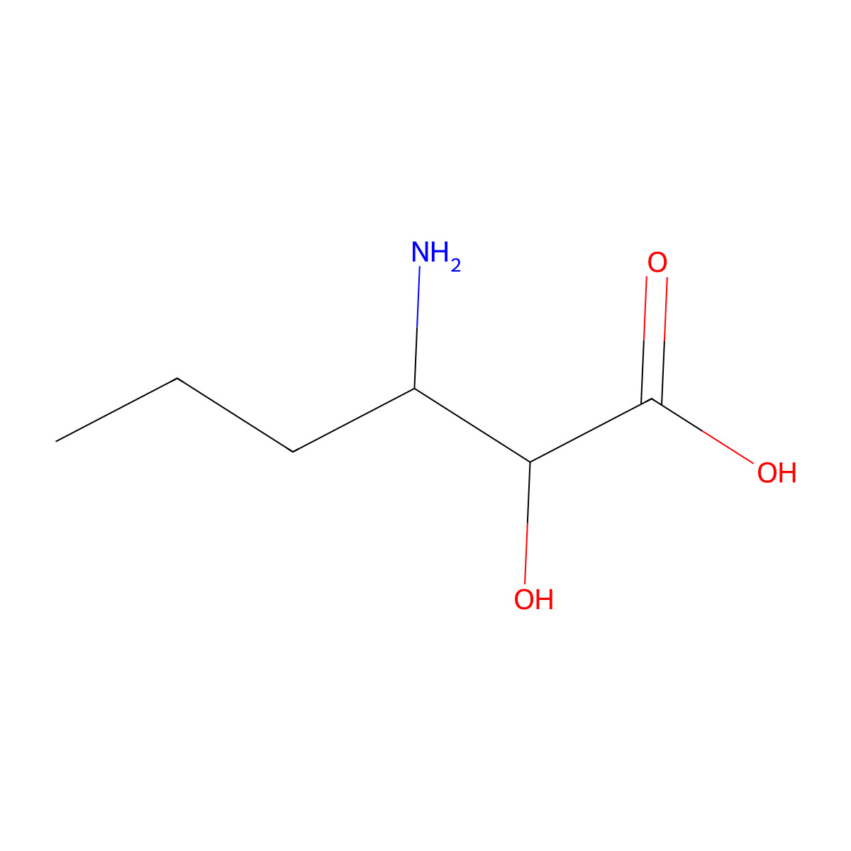 (2S,3R)-3-Amino-2-hydroxyhexanoic acid molecular structure, CAS 75638-59-4