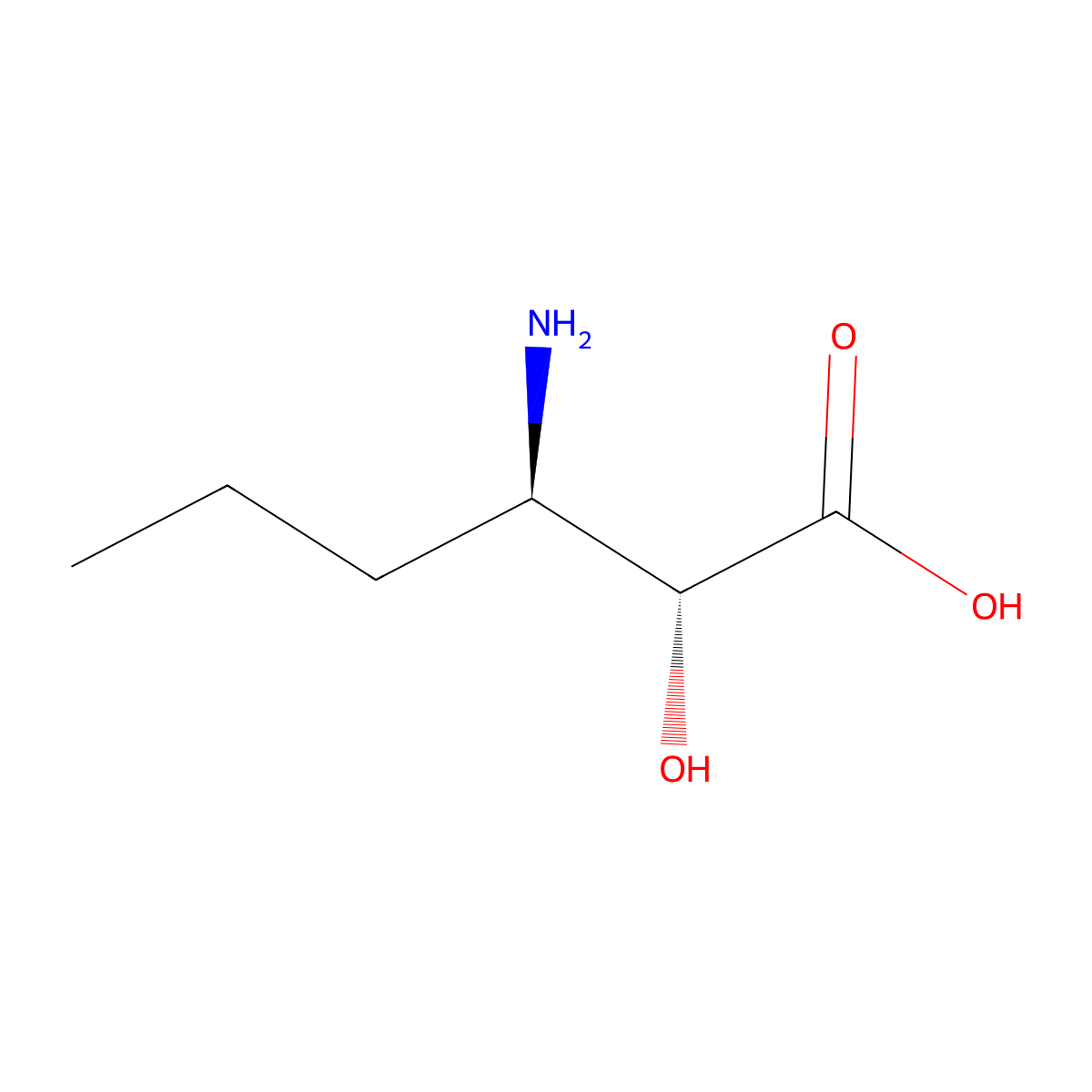 (2R,3R)-3-Amino-2-hydroxyhexanoic acid molecular structure, CAS 75638-60-7