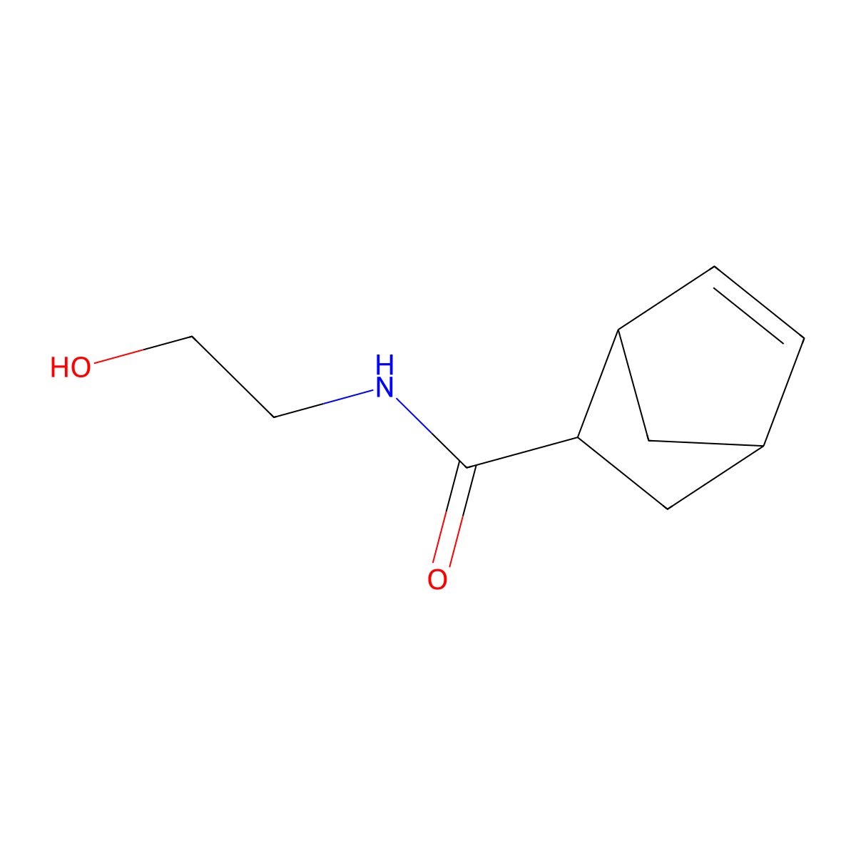 N-(2-hydroxyethyl)bicyclo[2.2.1]hept-5-ene-2-carboxamide molecular structure, CAS 75639-78-0