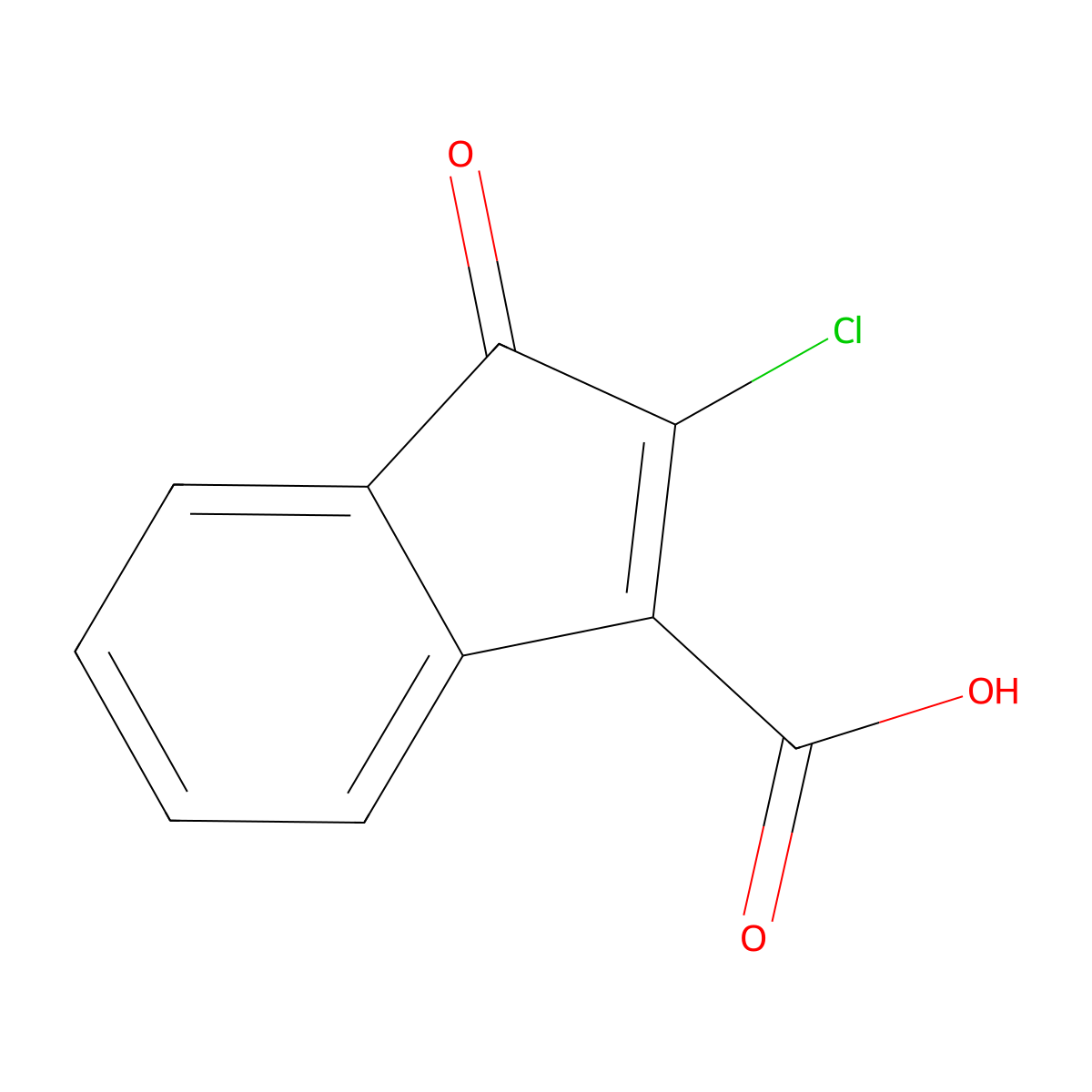 2-chloro-1-oxo-1H-indene-3-carboxylic acid molecular structure, CAS 75639-84-8