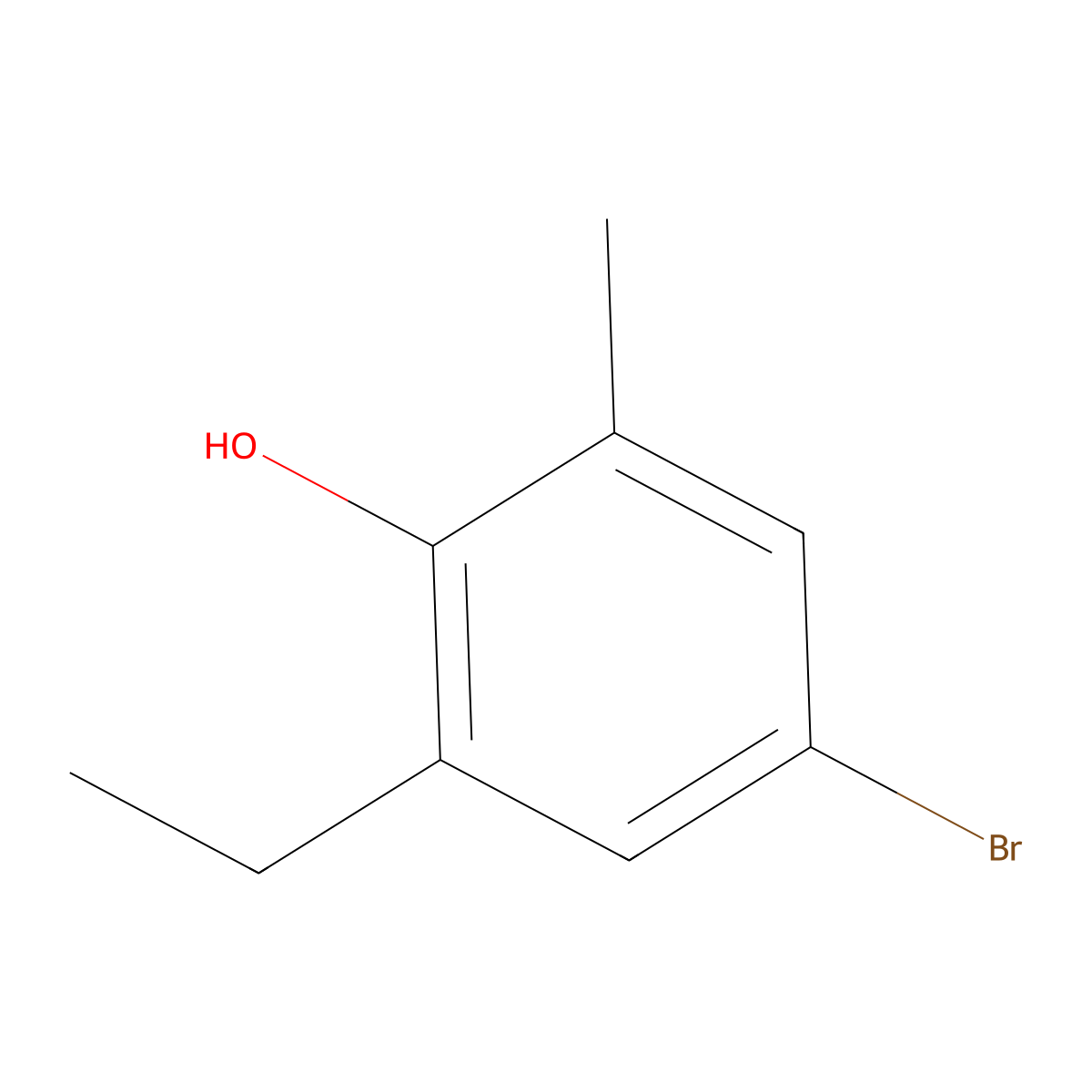 4-Bromo-2-ethyl-6-methylphenol molecular structure, CAS 7564-39-8