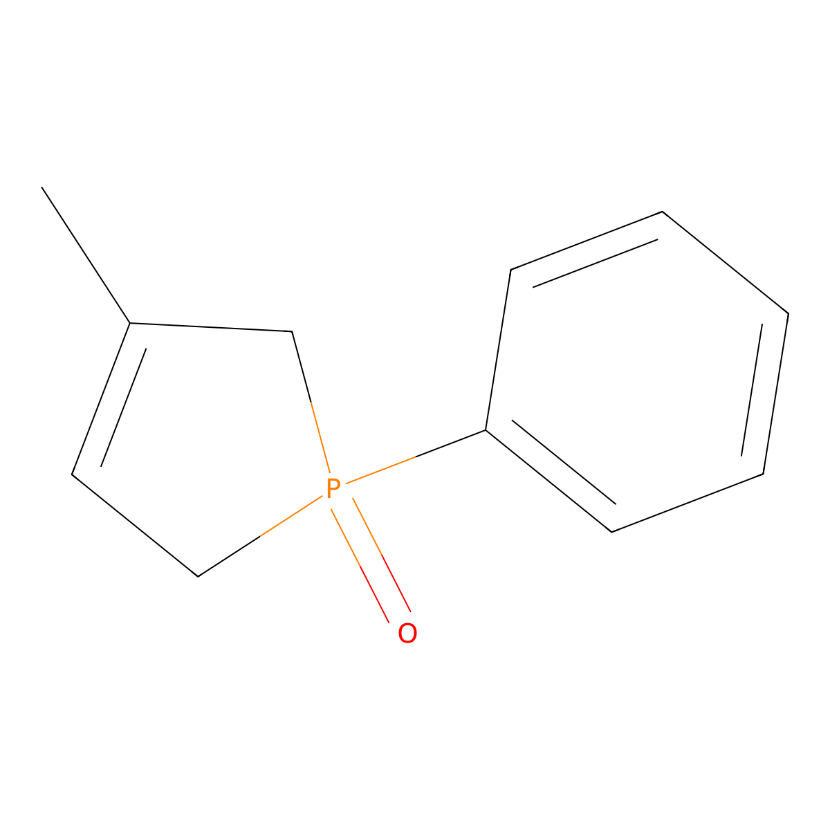 1H-Phosphole, 2,5-dihydro-3-methyl-1-phenyl-, 1-oxide molecular structure, CAS 7564-51-4