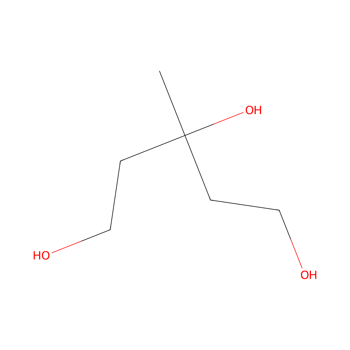 1,3,5-Pentanetriol, 3-methyl- molecular structure, CAS 7564-64-9