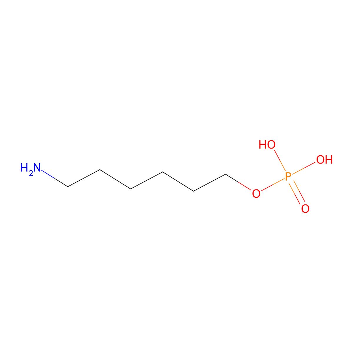 6-Aminohexyl dihydrogen phosphate molecular structure, CAS 7564-68-3
