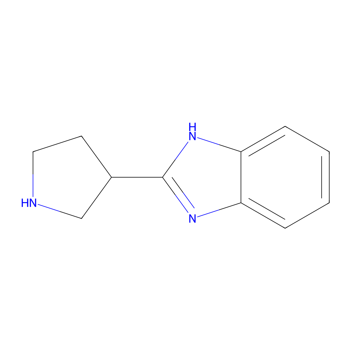 2-(pyrrolidin-3-yl)-1H-1,3-benzodiazole molecular structure, CAS 756413-36-2