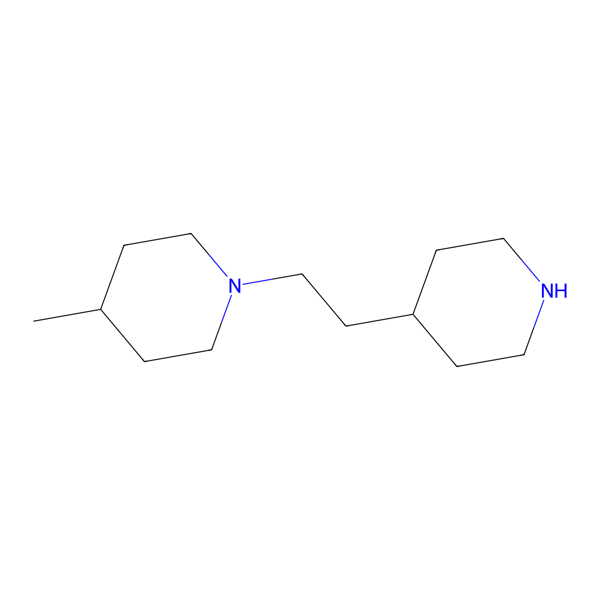 4-Methyl-1-(2-piperidin-4-ylethyl)piperidine molecular structure, CAS 756413-81-7