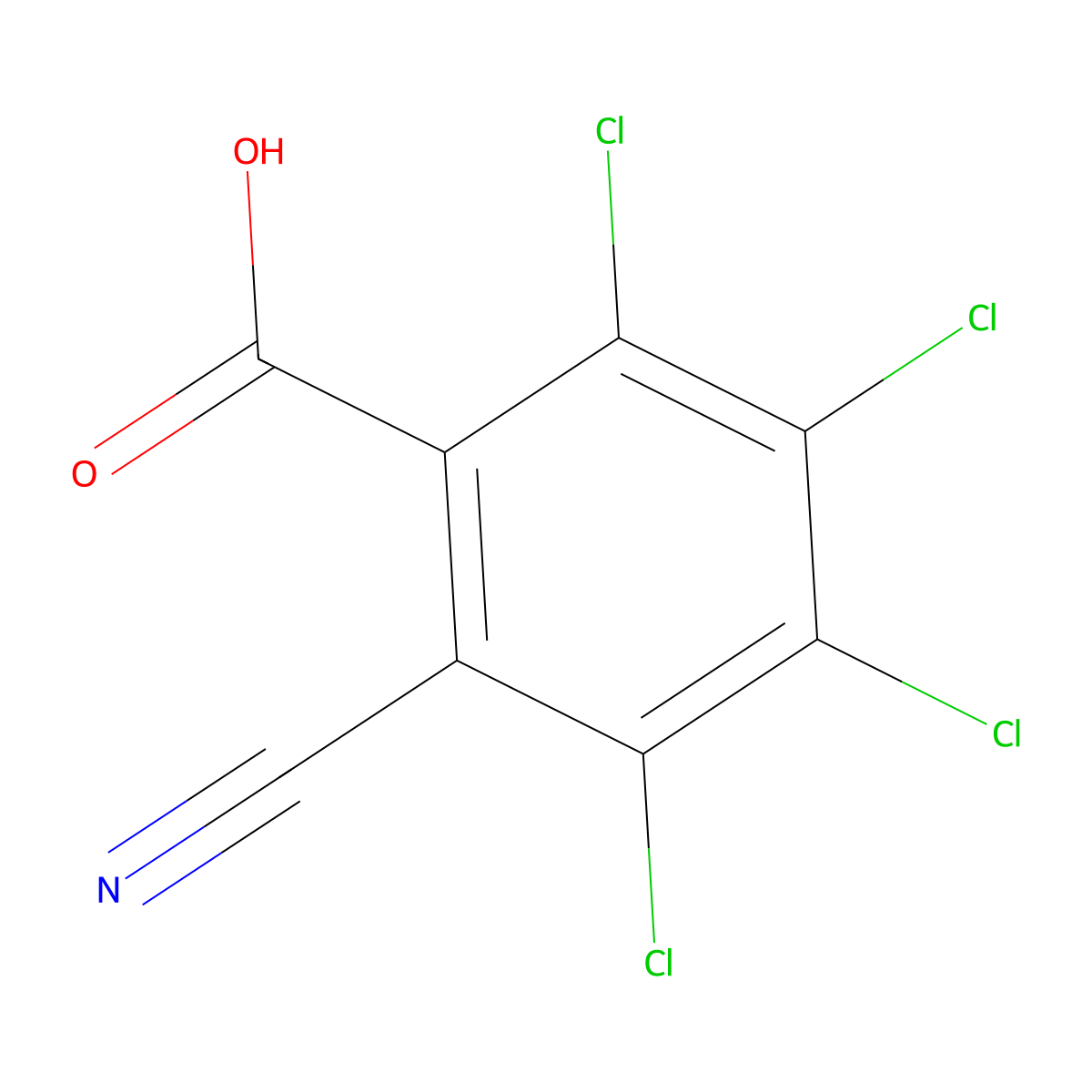2,3,4,5-Tetrachloro-6-cyanobenzoic acid molecular structure, CAS 756414-27-4