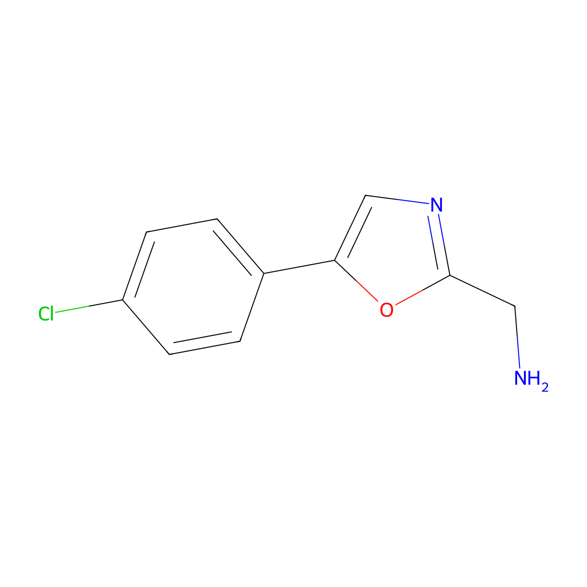 [5-(4-Chlorophenyl)-1,3-oxazol-2-yl]methanamine molecular structure, CAS 756422-79-4