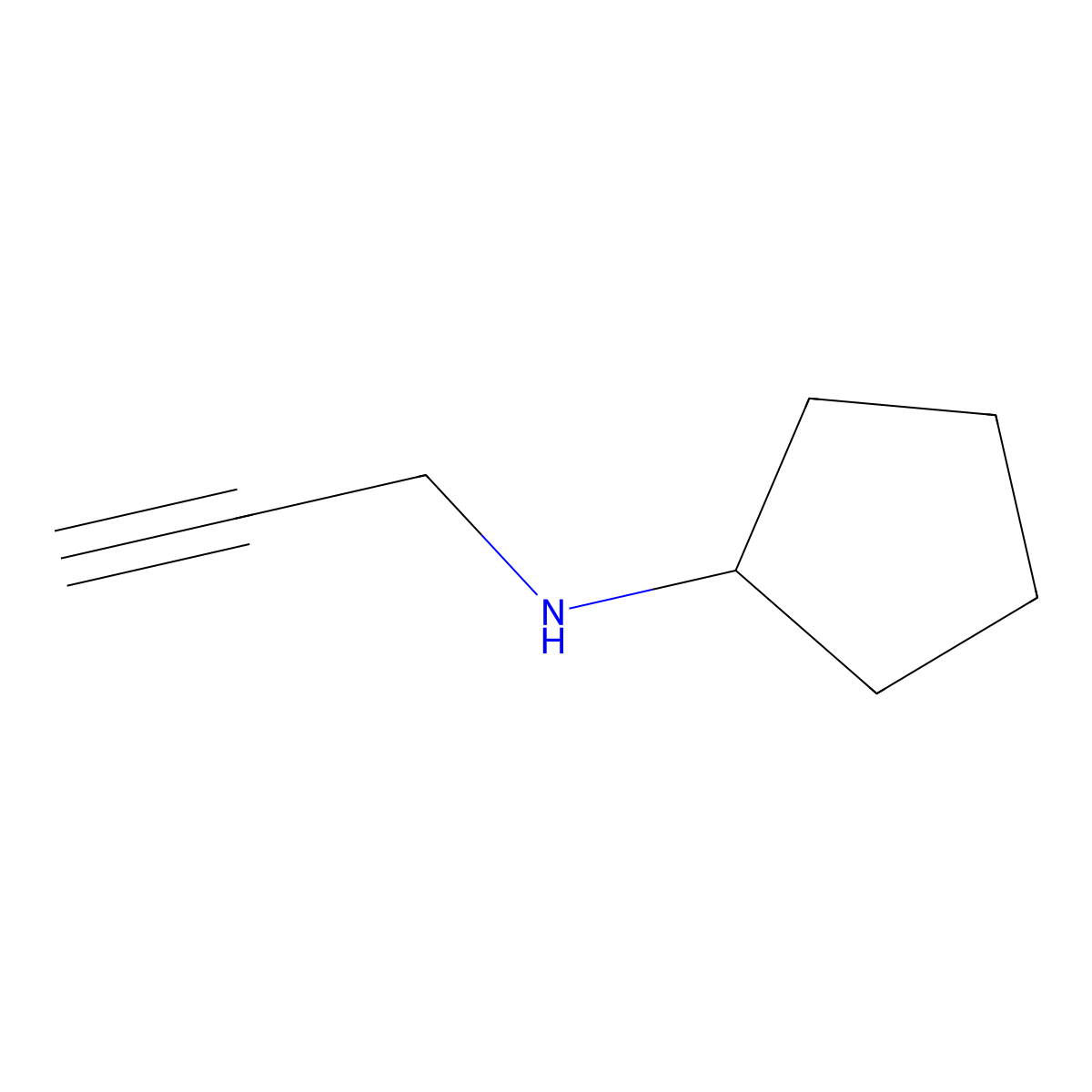 N-(prop-2-yn-1-yl)cyclopentanamine molecular structure, CAS 756422-90-9